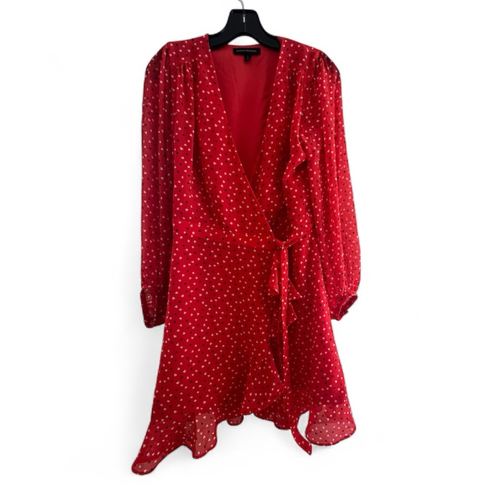 Bananna Republic Red Polka Dot Wrap Dress